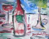 Bei einer Flasche Wein